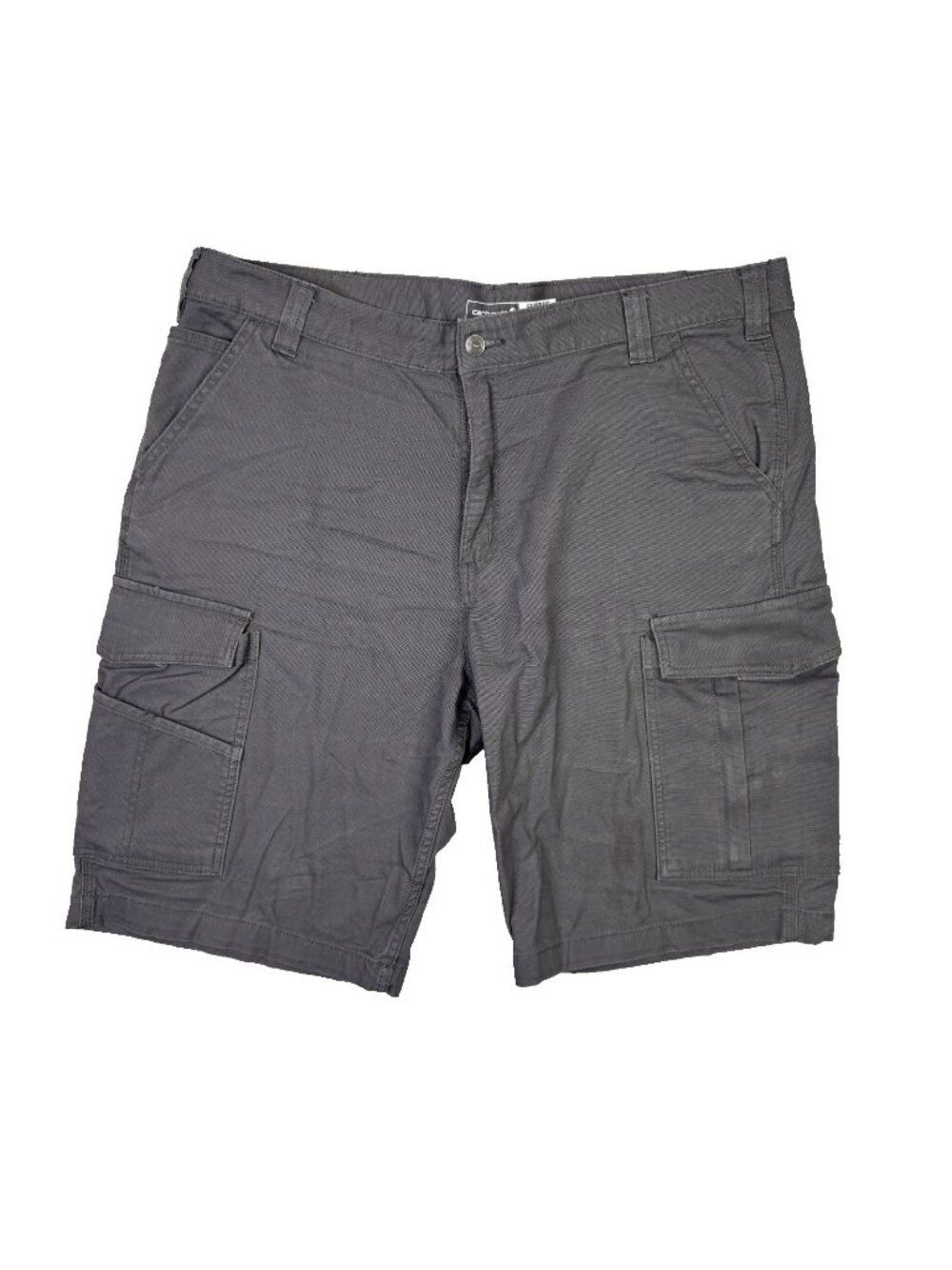 Carhartt Cargo Shorts Mens 40 Gray Canvas Relaxed Fit Rugged Flex Work BS3542-M